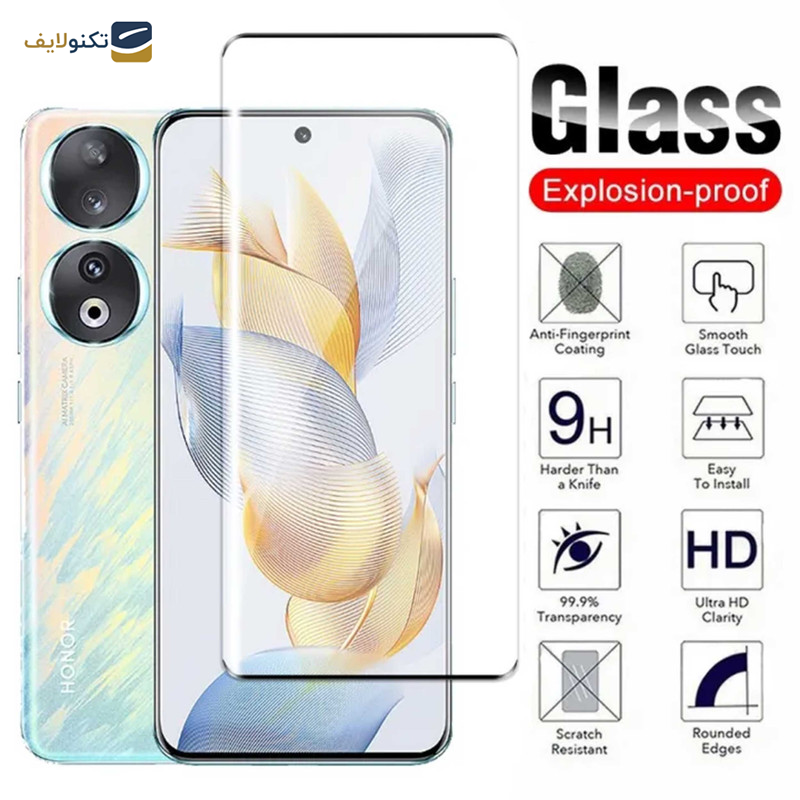 محافظ صفحه نمایش بوف مدل FullGlue-Max مناسب برای گوشی موبایل آنر 90 / 90 Pro - Buff FullGlue-Max Glass Screen Protector For Honor 90 Pro / Honor 90